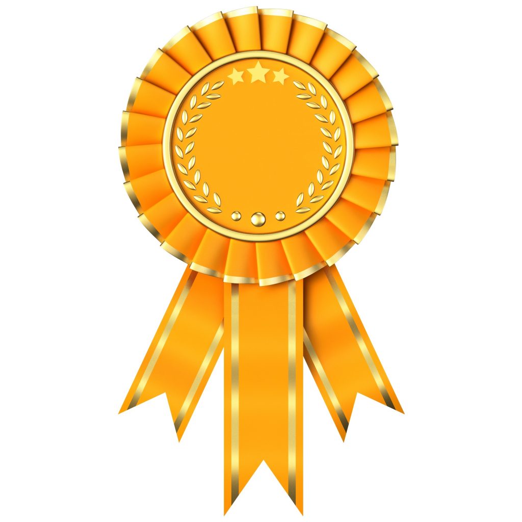 Yellow Ribbon Award isolated on white background